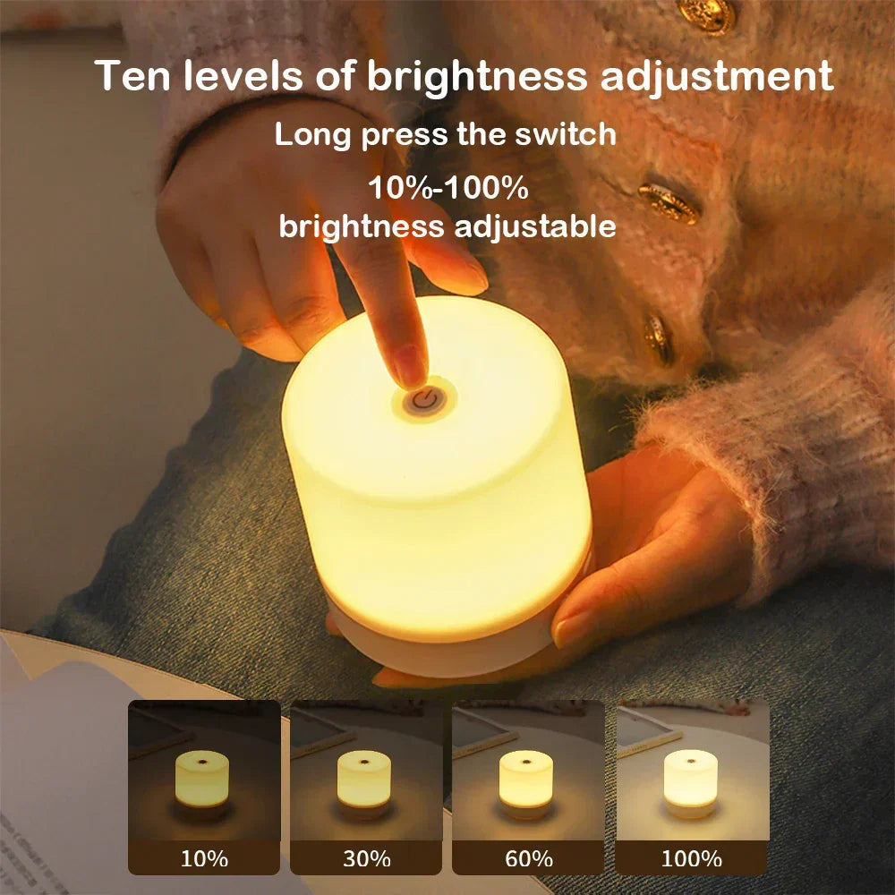 Veilleuse tactile à variation douce 8,5 cm USB rechargeable LED chambre enfant bureau ambiance lumineuse | Koossa