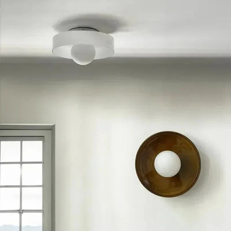 Glass Ceiling Light Fixture 10 in – Nordic Style Flush Mount Lamp for Bedroom, Kitchen, Hallway & Living Room, LED Compatible | Lonoma