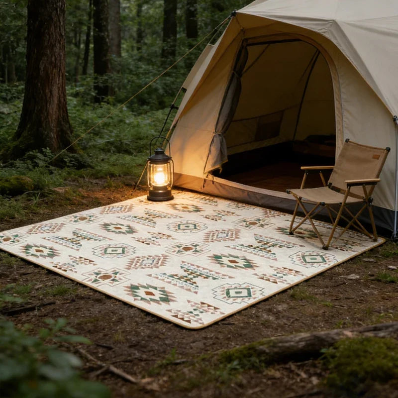 Tapis de pique-nique matelassé 200 × 300 cm imperméable motif bohème pour jardin plage camping famille | Koossa