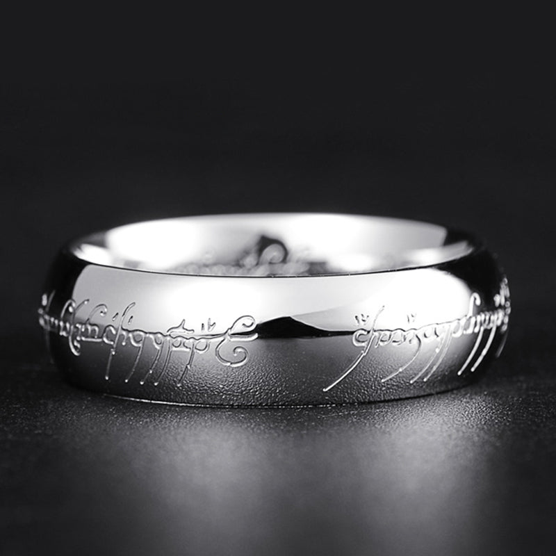 Luminous Elvish Script Ring — Glow-in-the-Dark Fantasy Ring for Women & Men in Silver & Gold | Koossa