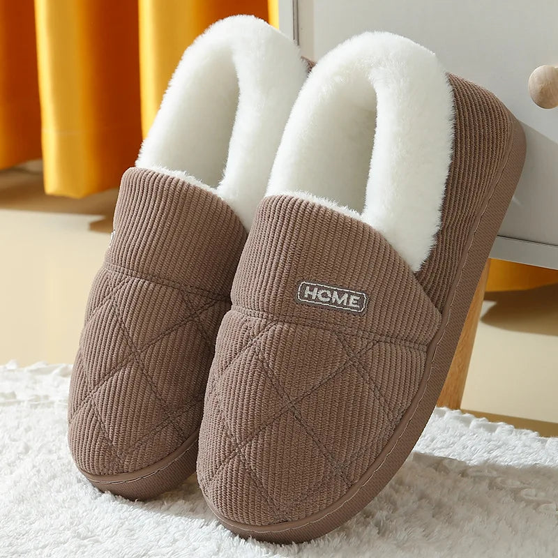 Plush Slippers for Women Men Indoor House Shoes Fuzzy Faux Fur Slip-On Soft Sole Winter Warm Cozy Footwear Home Bedroom Slides | Lonoma