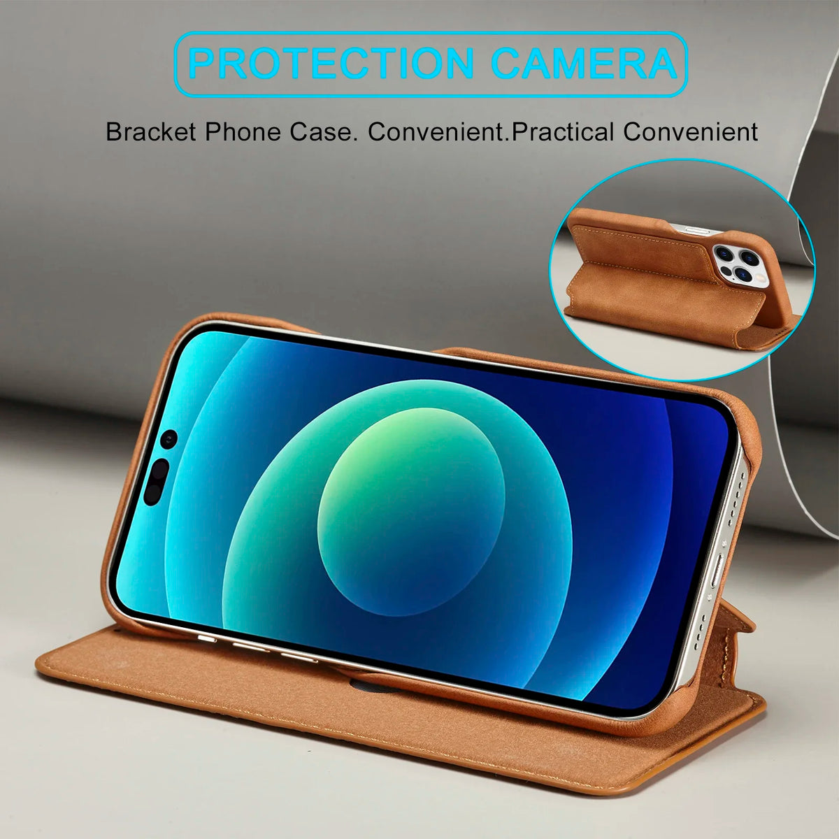 Folio Wallet Phone Case with Card Slots for iPhone – Faux Leather Flip Cover with Magnetic Closure & Kickstand | Lonoma
