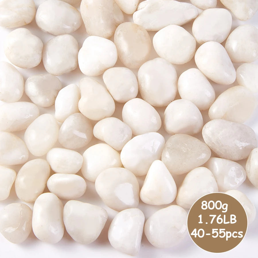 Polished White River Rocks for Landscaping 0.8-1.2 inch Natural Decorative Garden Pebbles for Yard Pathways Planters | Lonoma
