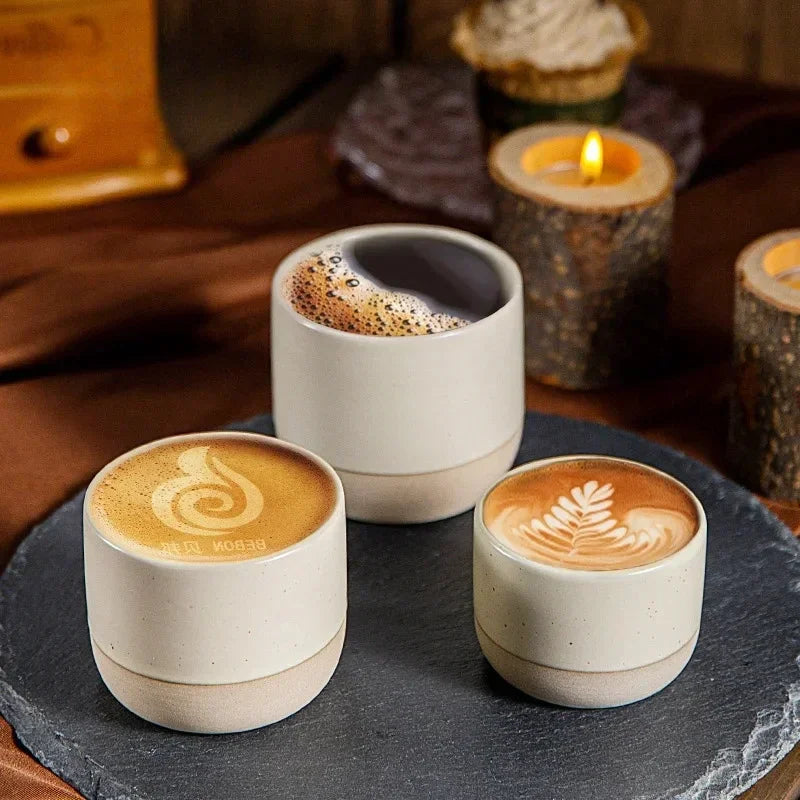 Tasse à café céramique artisanale style japonais 100 ml 180 ml 230 ml wabi-sabi grès pour espresso thé | Koossa