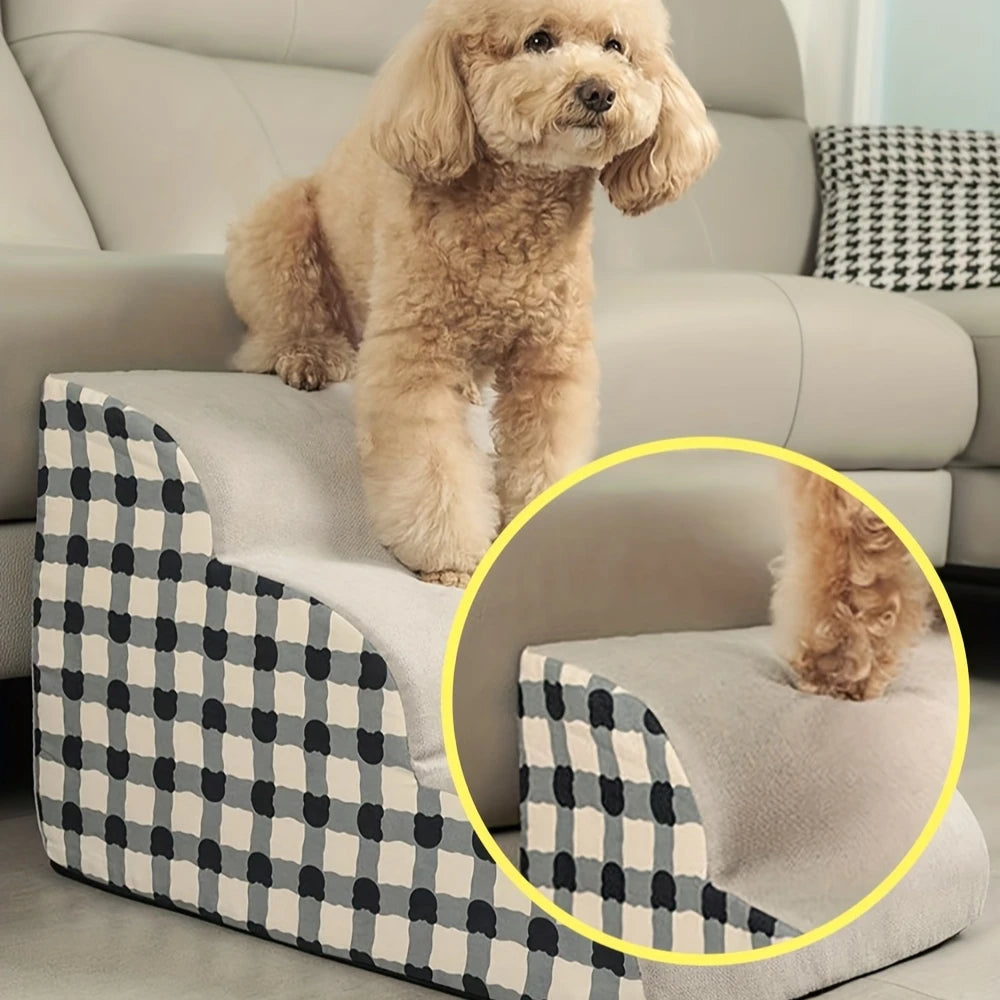 Dog Stairs Pet Steps 2-3 Step High Density Foam Non-Slip Ramp Elderly Dogs Joint Pain Sofa Bed Ladder Climbing Aid | Koossa