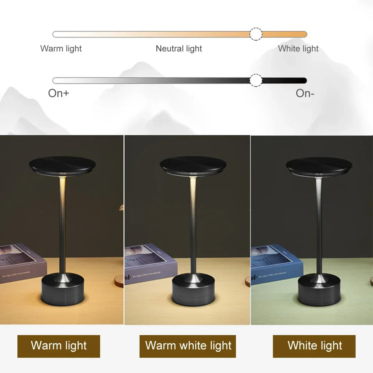 Cordless Rechargeable Table Lamp with Touch Control, 3 Light Modes, Portable LED Nightstand, Desk & Reading Lamp for Bedroom | Lonoma
