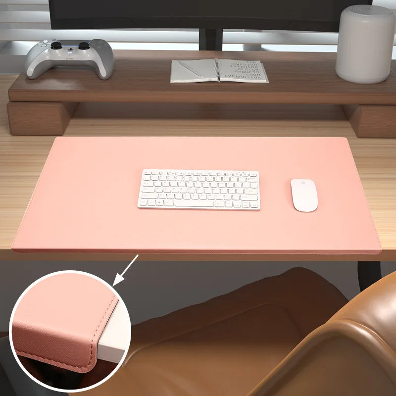 Desk Pad with Wrist Rest Cushion – Faux Leather Mouse Pad for Office Gaming Computer Workstation Non-Slip Base Waterproof | Lonoma