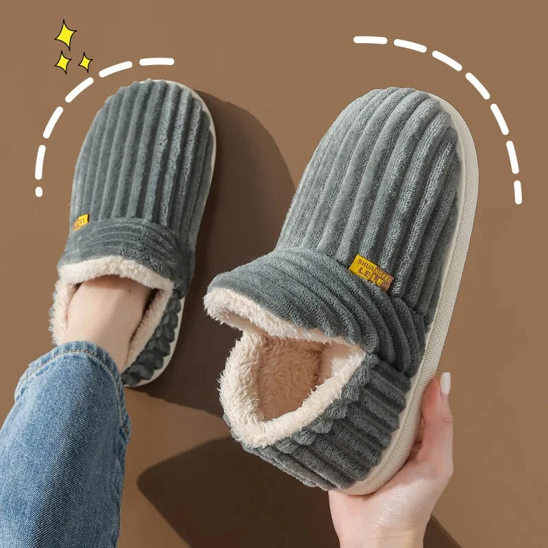 Plush Slippers for Women Men Indoor House Shoes Fuzzy Faux Fur Slip-On Soft Sole Winter Warm Cozy Footwear Home Bedroom Slides | Lonoma