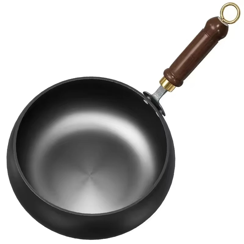 Récipient Profond en Fonte Noire 24 cm Induction Gaz Four Sautés Mijotés Braisés Cuisine Asiatique Robuste | Koossa