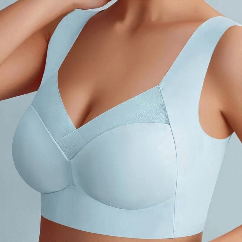 Wireless Comfort Bra Wide Shoulder Straps Smooth No-Wire Support Everyday Layering Stretch Fit Breathable Mesh Panel for Women | Lonoma