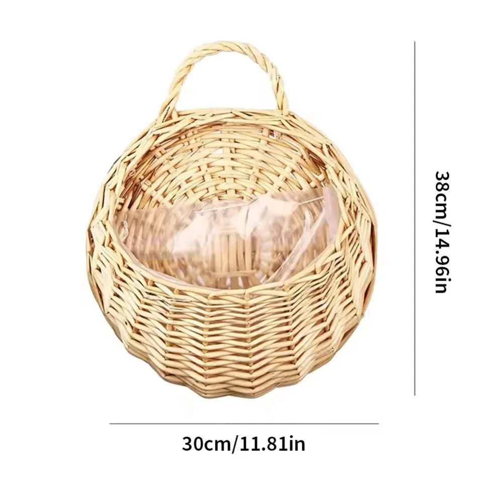 Panier suspendu en rotin naturel tressé à la main pour plantes vertes mur intérieur extérieur décoration | Koossa