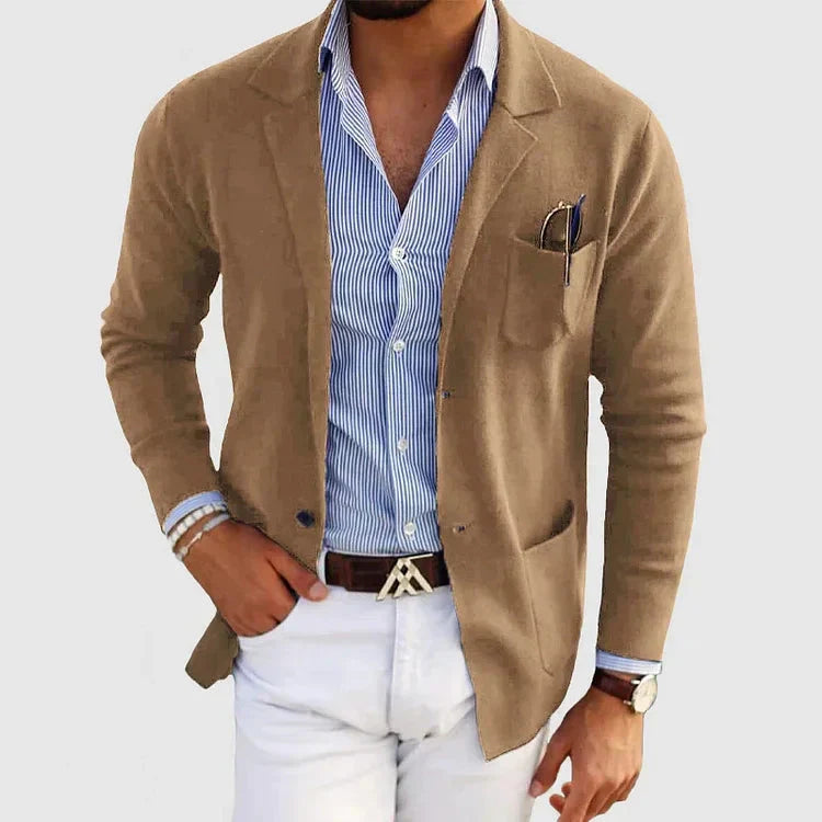 Men's Notch Lapel Blazer — Classic Single-Breasted Jacket for Smart-Casual & Business Occasions | Koossa