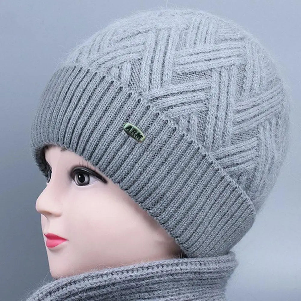 Fleece-Lined Knit Winter Hat for Women with Fold-Up Cuff & Ear Warmers for Cold Weather Outdoors Daily Wear | Lonoma