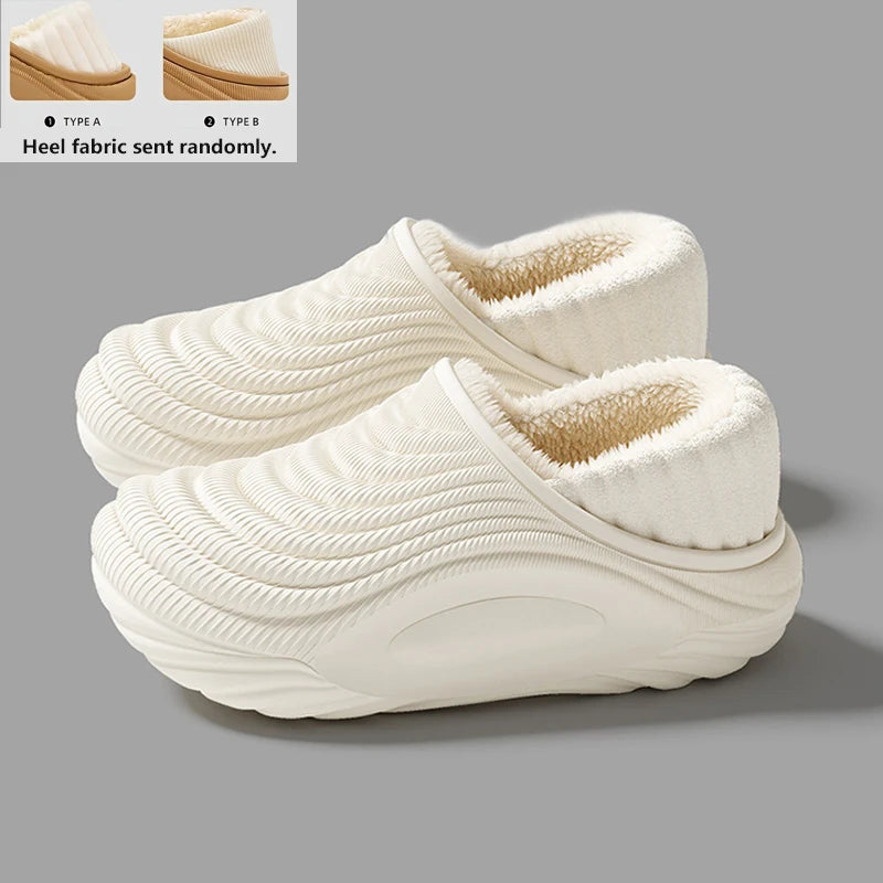 Plush House Slippers for Women & Men - Waterproof EVA Sole Indoor Slides with Thick Anti-Slip Bottom & Fuzzy Lining for Winter Warmth | Lonoma
