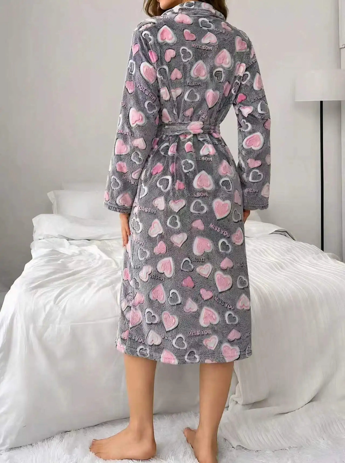 Women's Plush Fleece Bathrobe with Belt, Full Length Soft Warm Spa Robe for Lounge and Shower | Lonoma