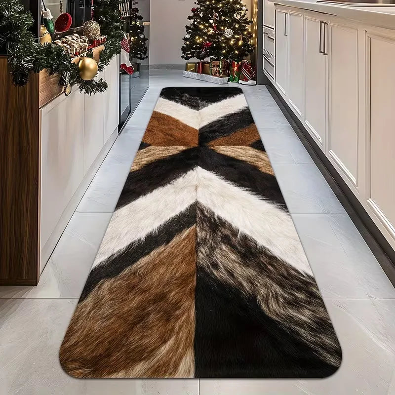 Moroccan Geometric Runner Rug Non-Slip Hallway Kitchen Laundry Room Long Carpet Soft Polyester Floor Mat | Lonoma