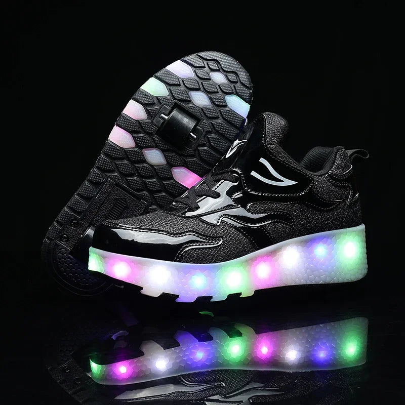 Children's LED Light-Up Roller Shoes — Fun Wheeled Skate Trainers for Active Kids & Outdoor Play | Koossa