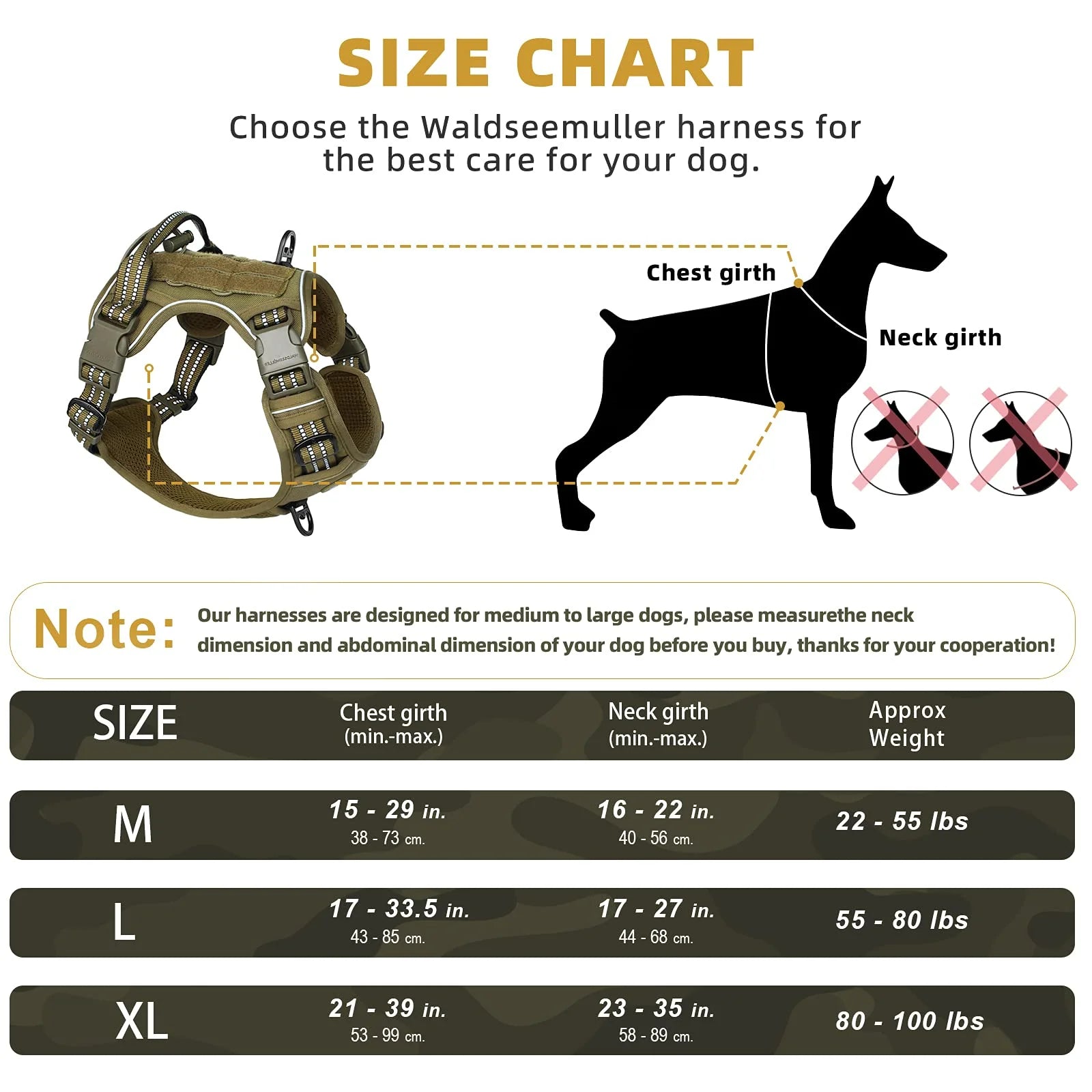 Dog Harness Tactical Military No Pull Heavy Duty MOLLE Vest Handle Reflective Adjustable Medium Large Working K9 | Koossa