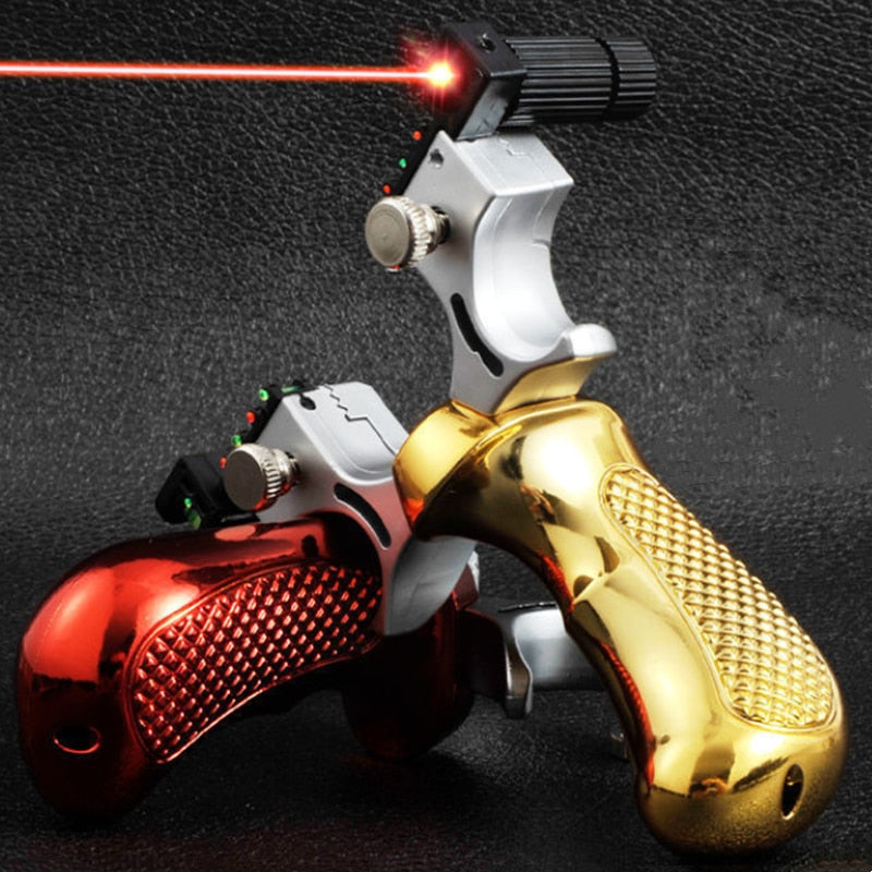 Lance-Pierre de Précision avec Visée Laser Noir Métal Outdoor Sport Tir Plein Air Activités Récréatives | Koossa