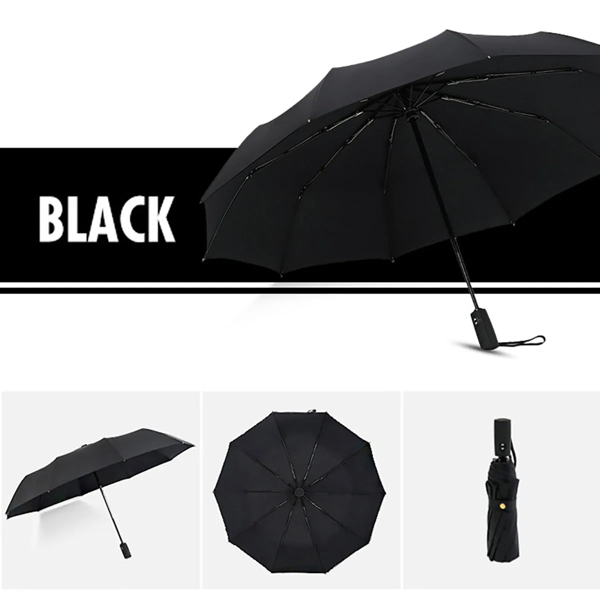 Automatic Open Close Umbrella Compact Folding Windproof Rain Travel Canopy for Women Men Commute Daily Use Storm Protection | Lonoma