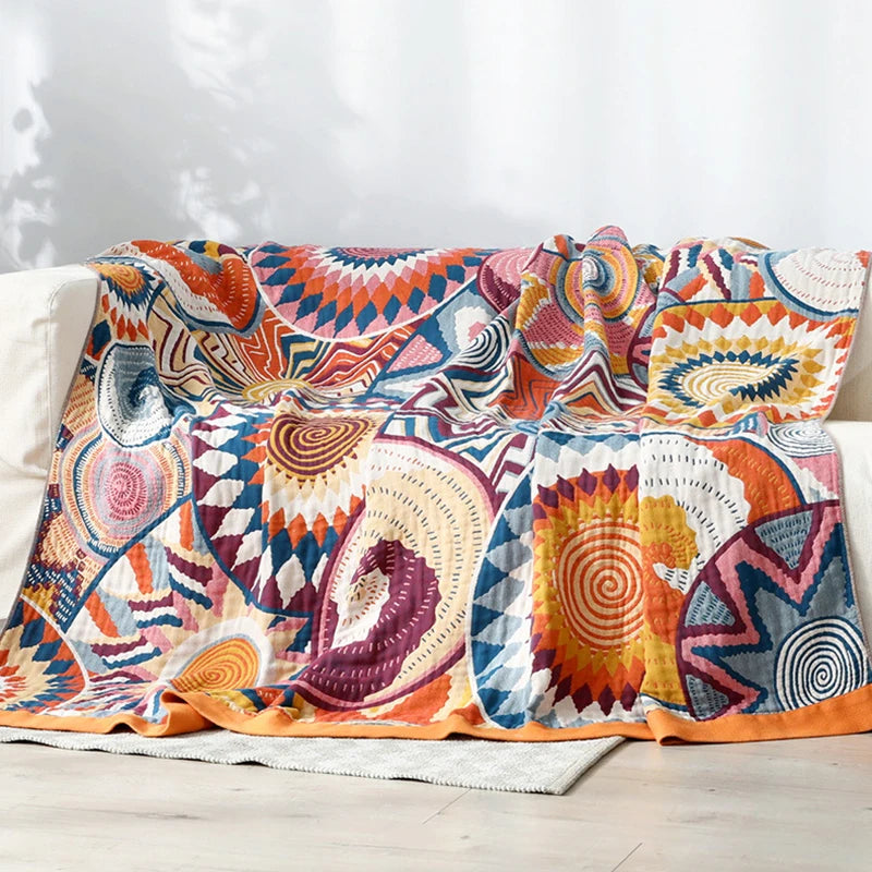 100% Cotton Gauze Throw Blanket Lightweight Breathable All-Season Cover for Couch Bed Sofa Travel 59x79 or 79x90 Inch | Lonoma