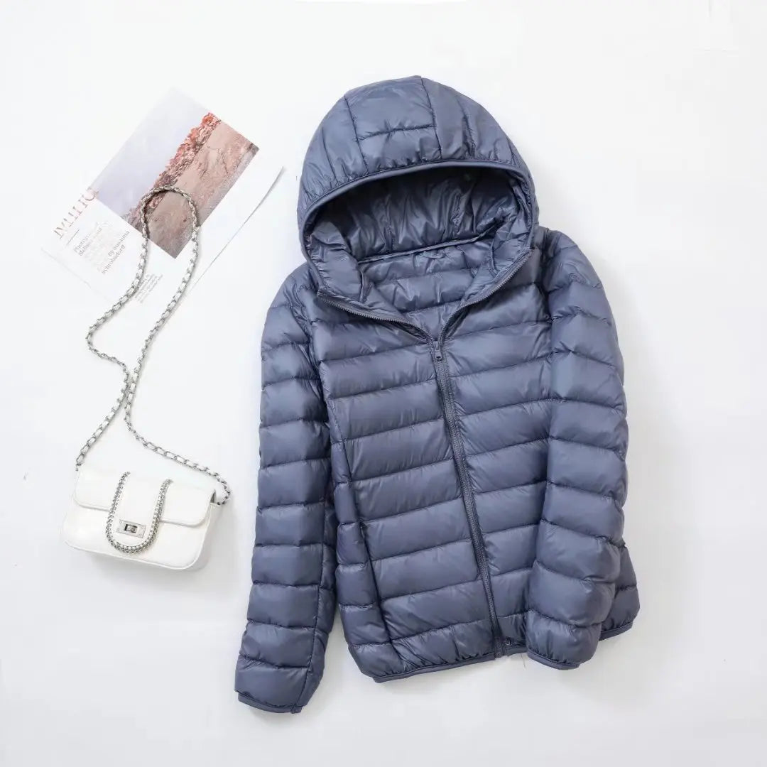 Women's Hooded Puffer Jacket — Lightweight Quilted Coat for Autumn & Winter Layering | Koossa