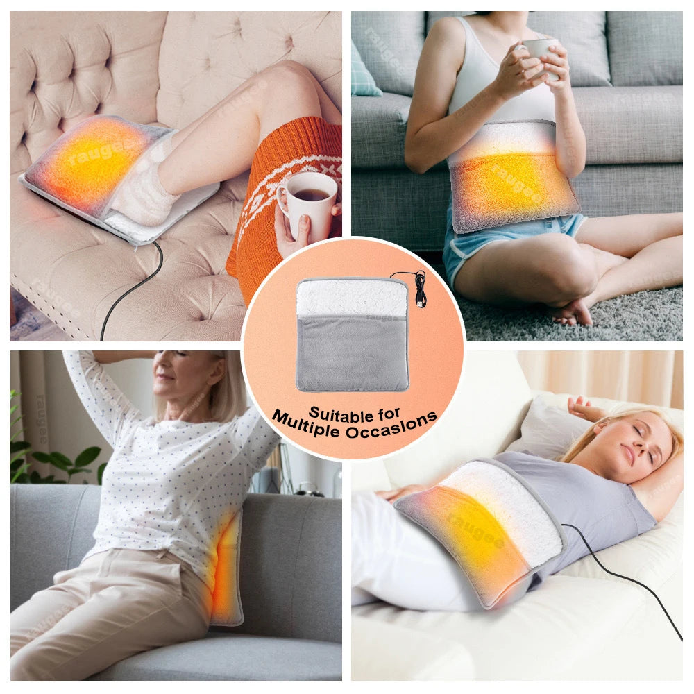 USB Electric Foot Warmer Pad with Soft Flannel Cover, Washable Heated Foot Mat for Home & Office | Lonoma
