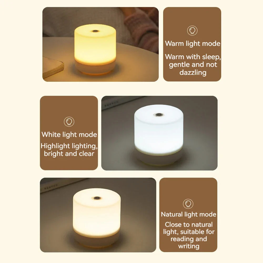 Veilleuse tactile à variation douce 8,5 cm USB rechargeable LED chambre enfant bureau ambiance lumineuse | Koossa