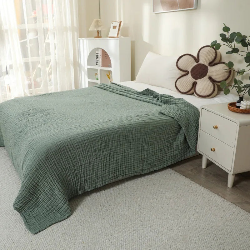 Six-Layer Cotton Gauze Throw Blanket Breathable Lightweight All-Season Bed Sofa Cover for Adults | Lonoma