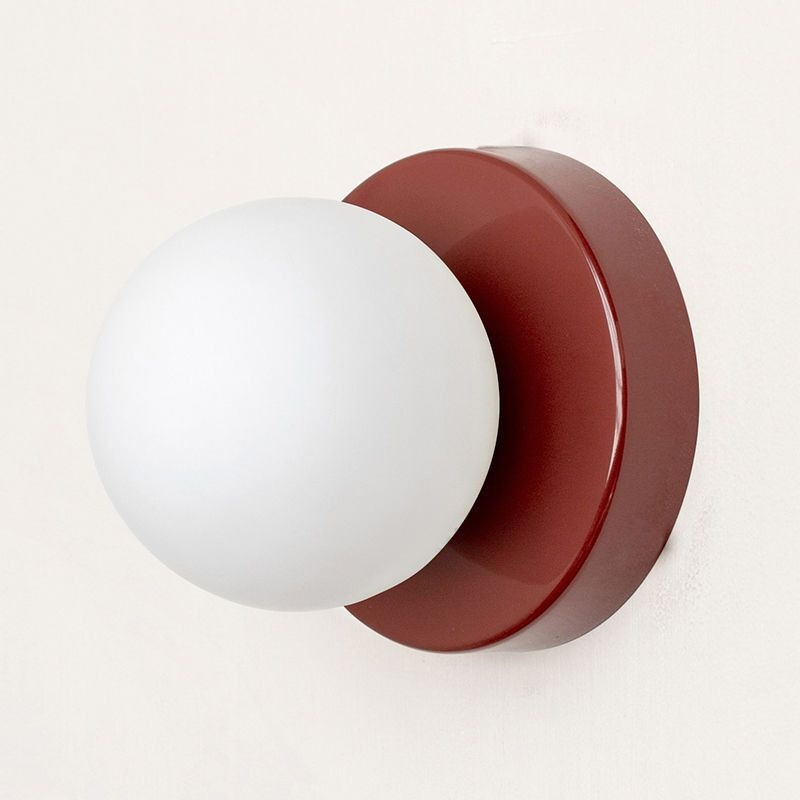 Glass Dome Wall Sconce 4.7 in Tall Metal Indoor Wall Light – Hallway, Bedroom & Entryway Accent Lighting, E26 Base, Rust-Resistant | Lonoma