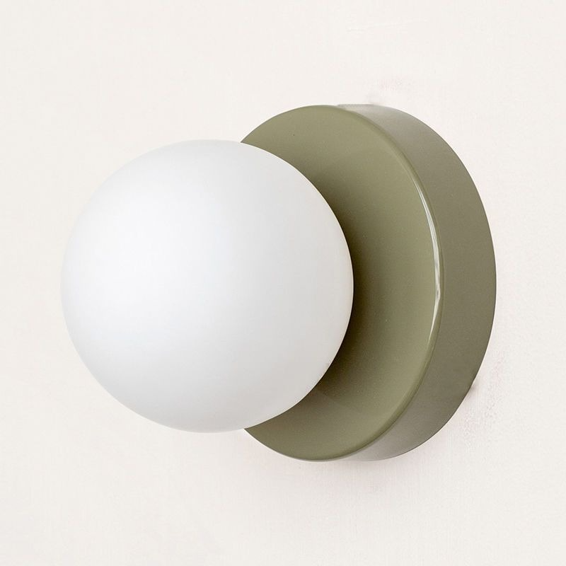Glass Dome Wall Sconce 4.7 in Tall Metal Indoor Wall Light – Hallway, Bedroom & Entryway Accent Lighting, E26 Base, Rust-Resistant | Lonoma
