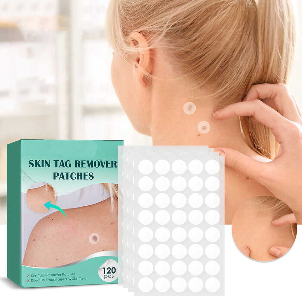 Hydrocolloid Skin Tag Patches 120-Count, Invisible Spot Patches with Tea Tree Oil for Face, Neck & Body, Gentle At-Home Skin Care | Lonoma