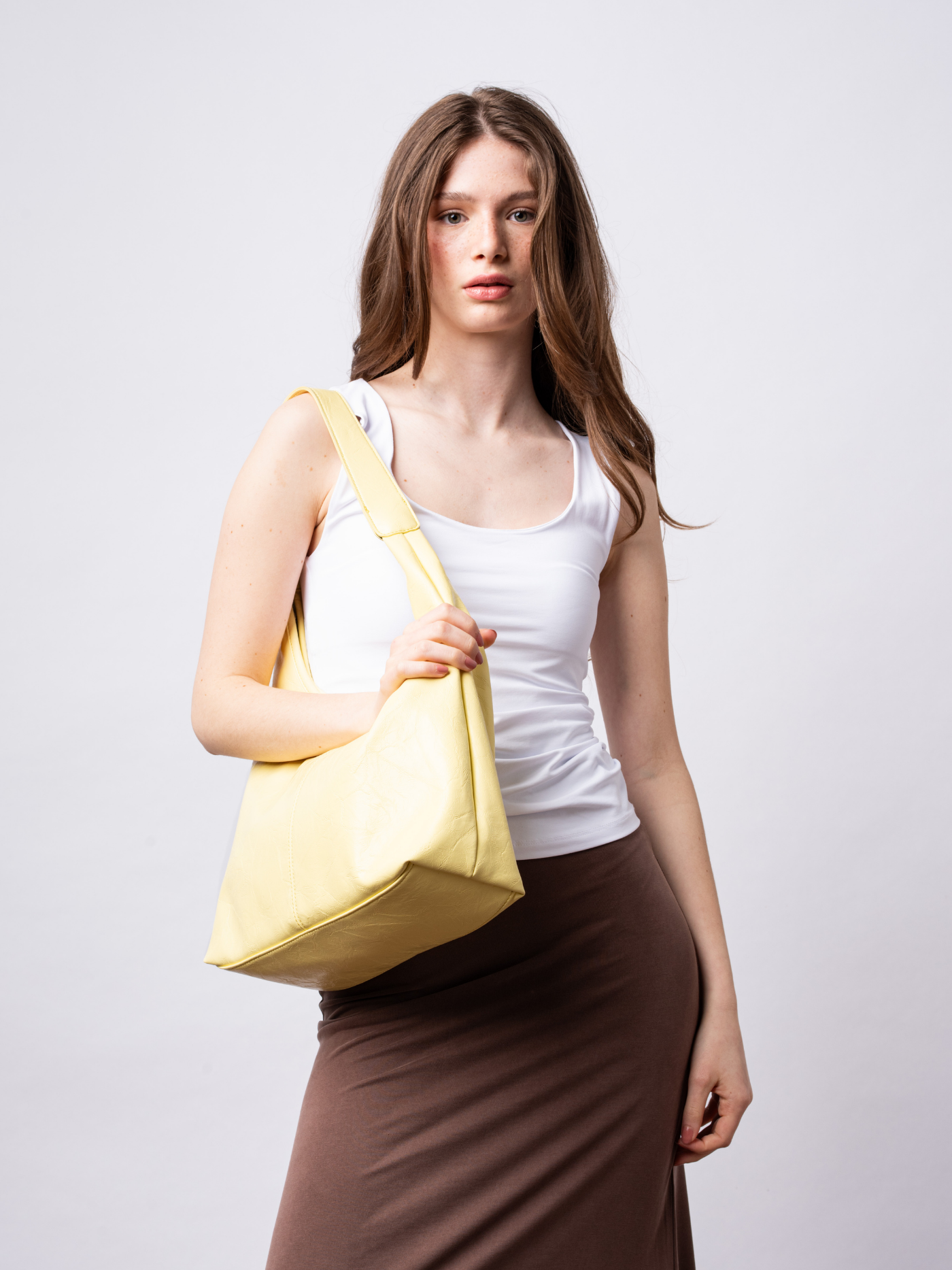 Soft Leather-Effect Tote Bag in Black with Matching Pouch | Spacious Everyday Shoulder Bag with Compartments | Koossa