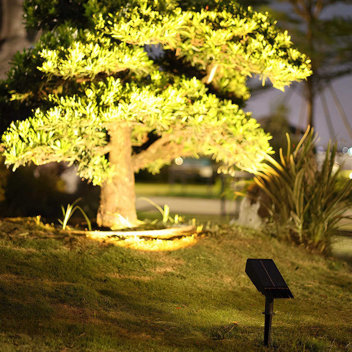 Spot solaire LED à faisceau réglable étanche IP65 blanc chaud pour gazon bordures façade jardin éclairage | Koossa