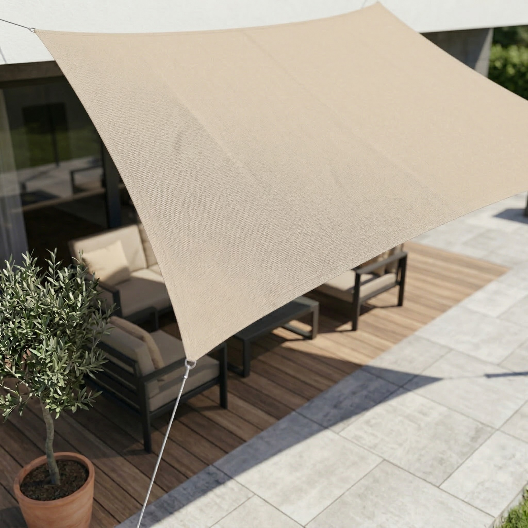 Toile d'ombrage imperméable rectangulaire pour carport – Protection pluie et UV pour voiture et allée | Koossa