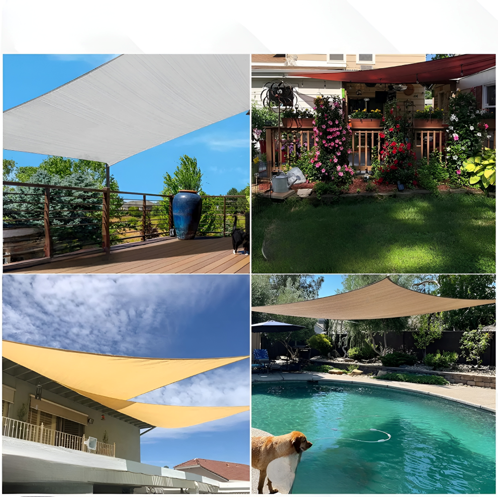 Voile d'ombrage rectangulaire imperméable et anti-UV pour jardin terrasse balcon pergola grand format | Koossa