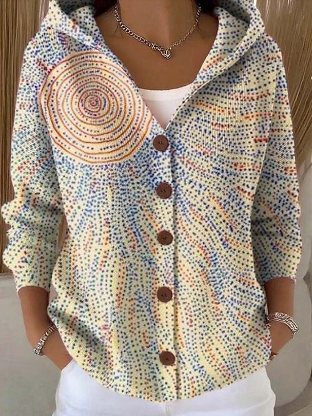 Women's Hooded Button Cardigan in Soft Knit Fabric – Elegant Everyday Layering Piece for Spring and Autumn | Koossa