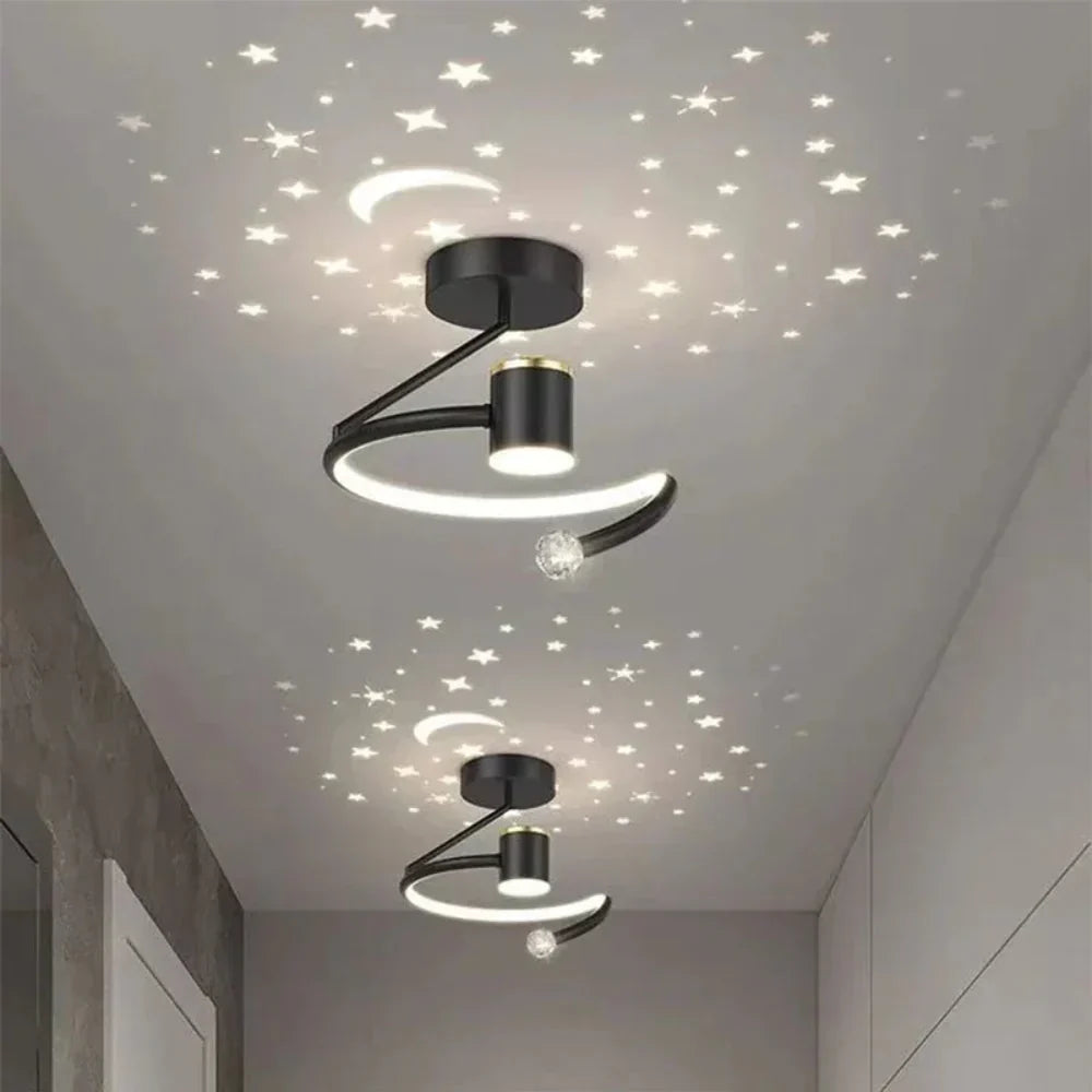 Plafonnier LED dimmable effet ciel étoilé moderne pour salon chambre décoration lumineuse ambiance zen | Koossa