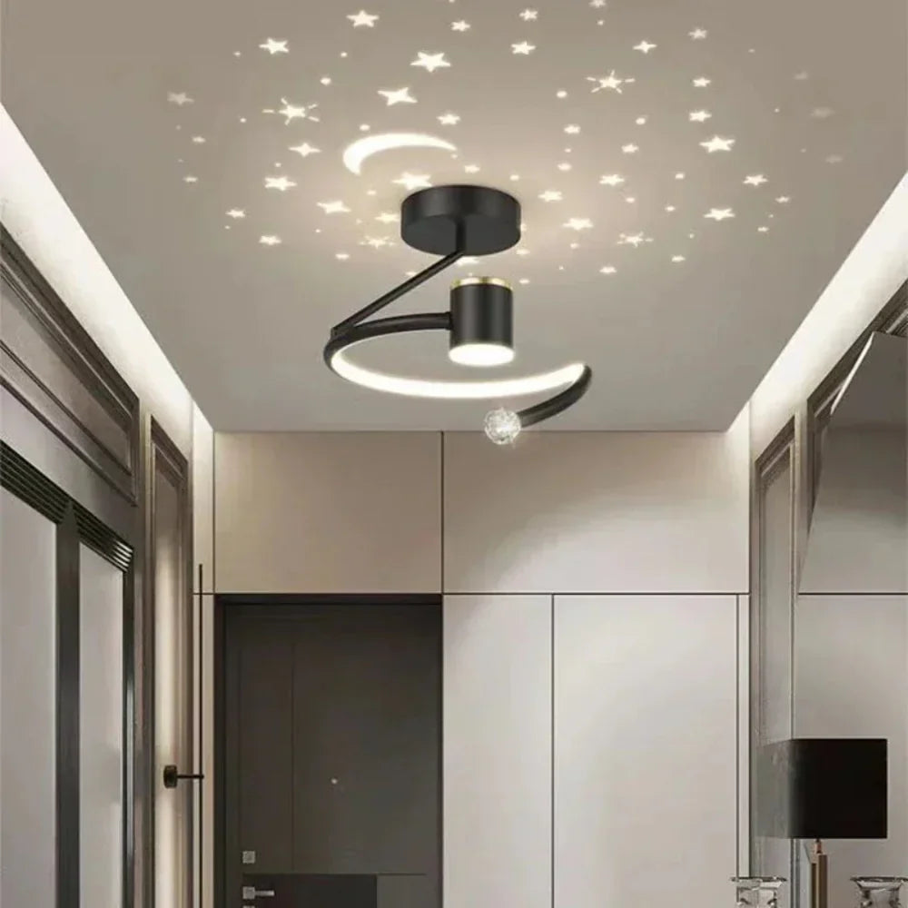 Plafonnier LED dimmable effet ciel étoilé moderne pour salon chambre décoration lumineuse ambiance zen | Koossa