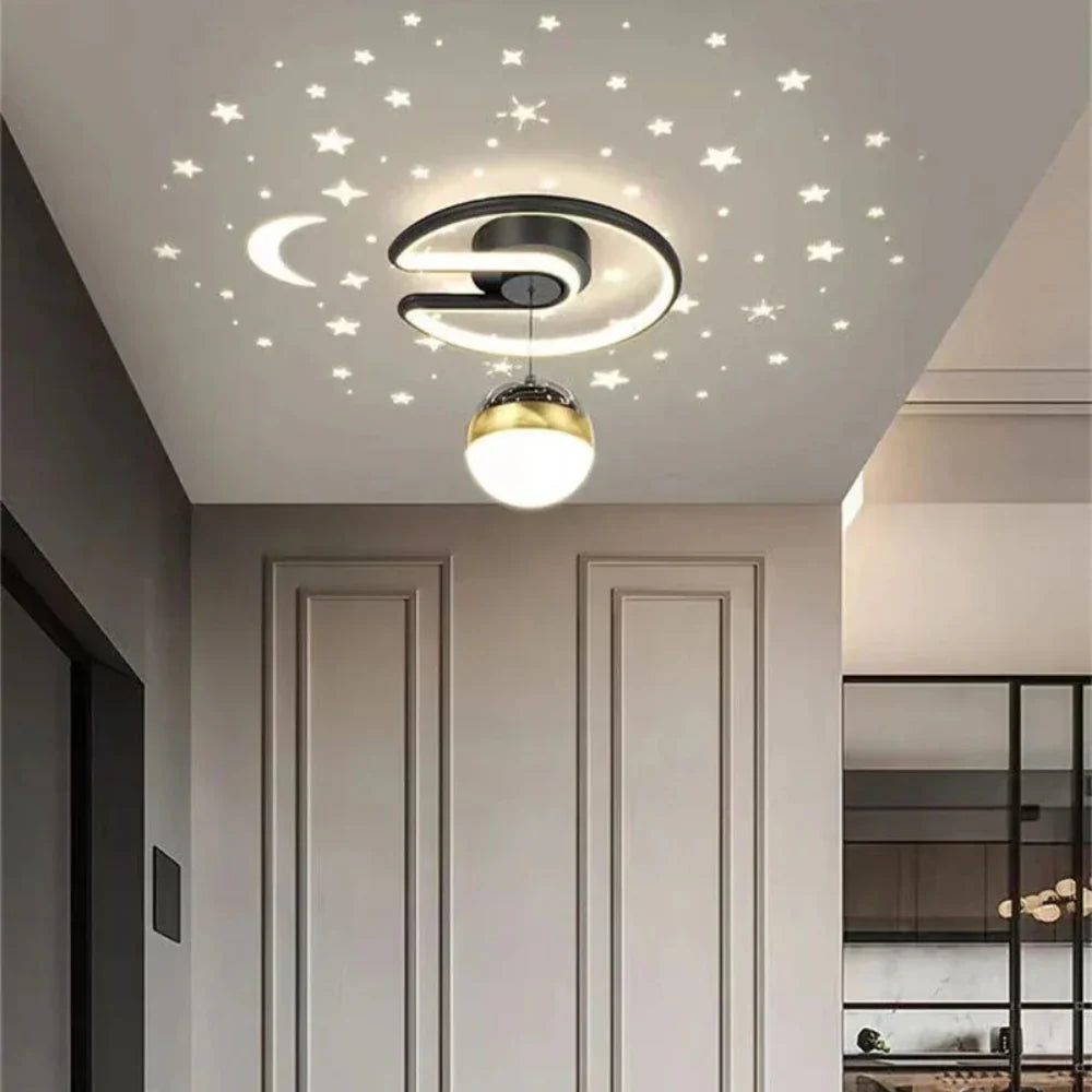 Plafonnier LED dimmable effet ciel étoilé moderne pour salon chambre décoration lumineuse ambiance zen | Koossa