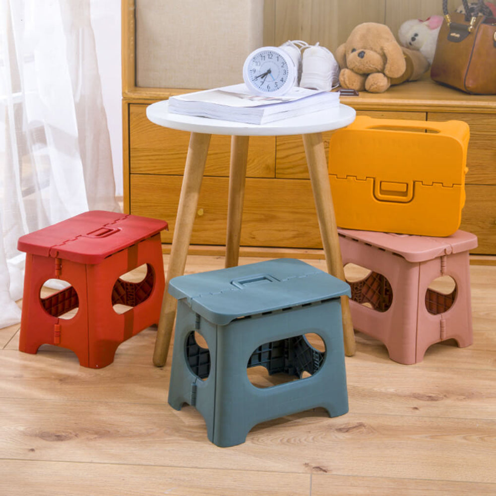Folding Step Stool with Handle, Portable Collapsible Footstool for Kitchen, Bathroom, Kids & Adults, Non-Slip Lightweight Stepping Aid | Lonoma