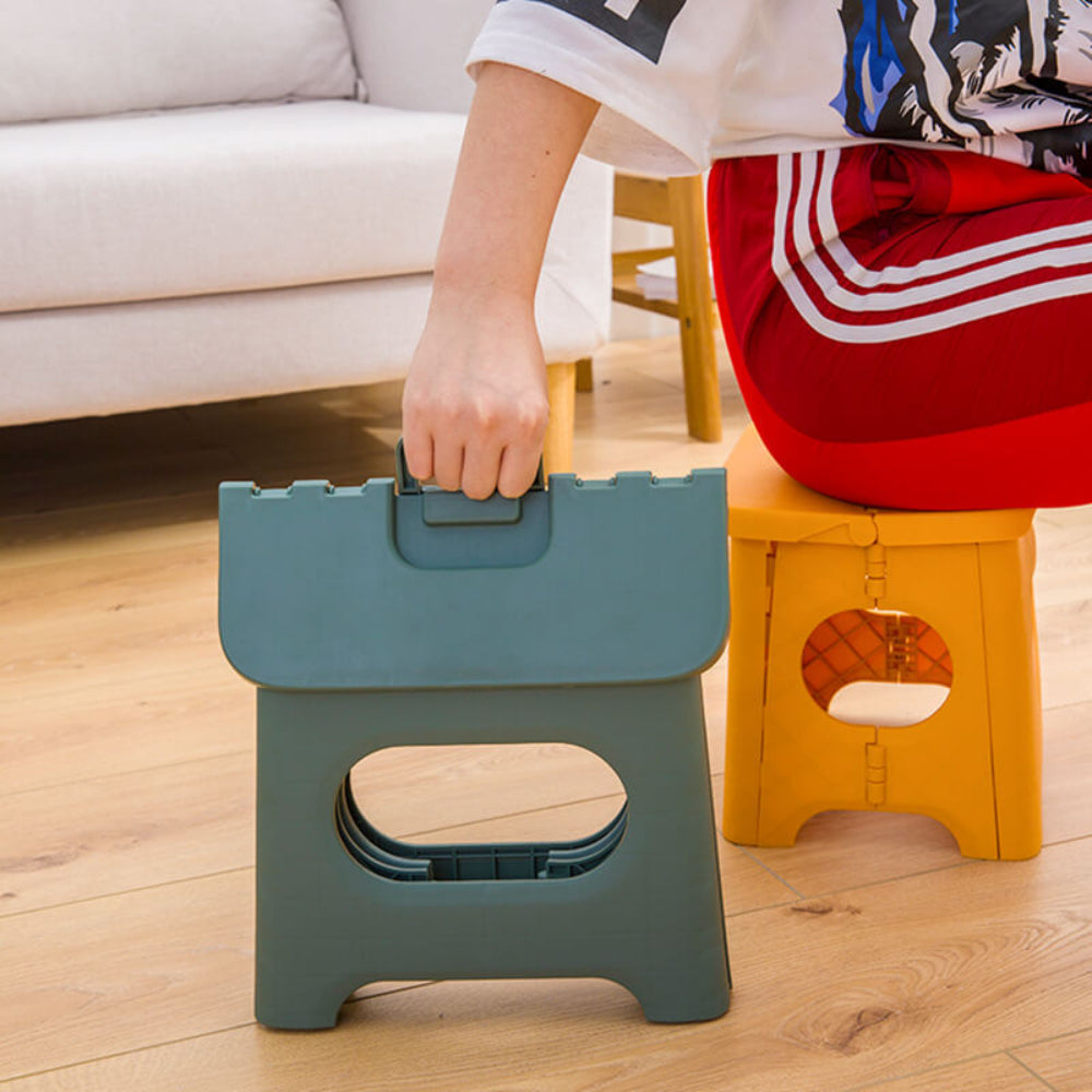 Folding Step Stool with Handle, Portable Collapsible Footstool for Kitchen, Bathroom, Kids & Adults, Non-Slip Lightweight Stepping Aid | Lonoma