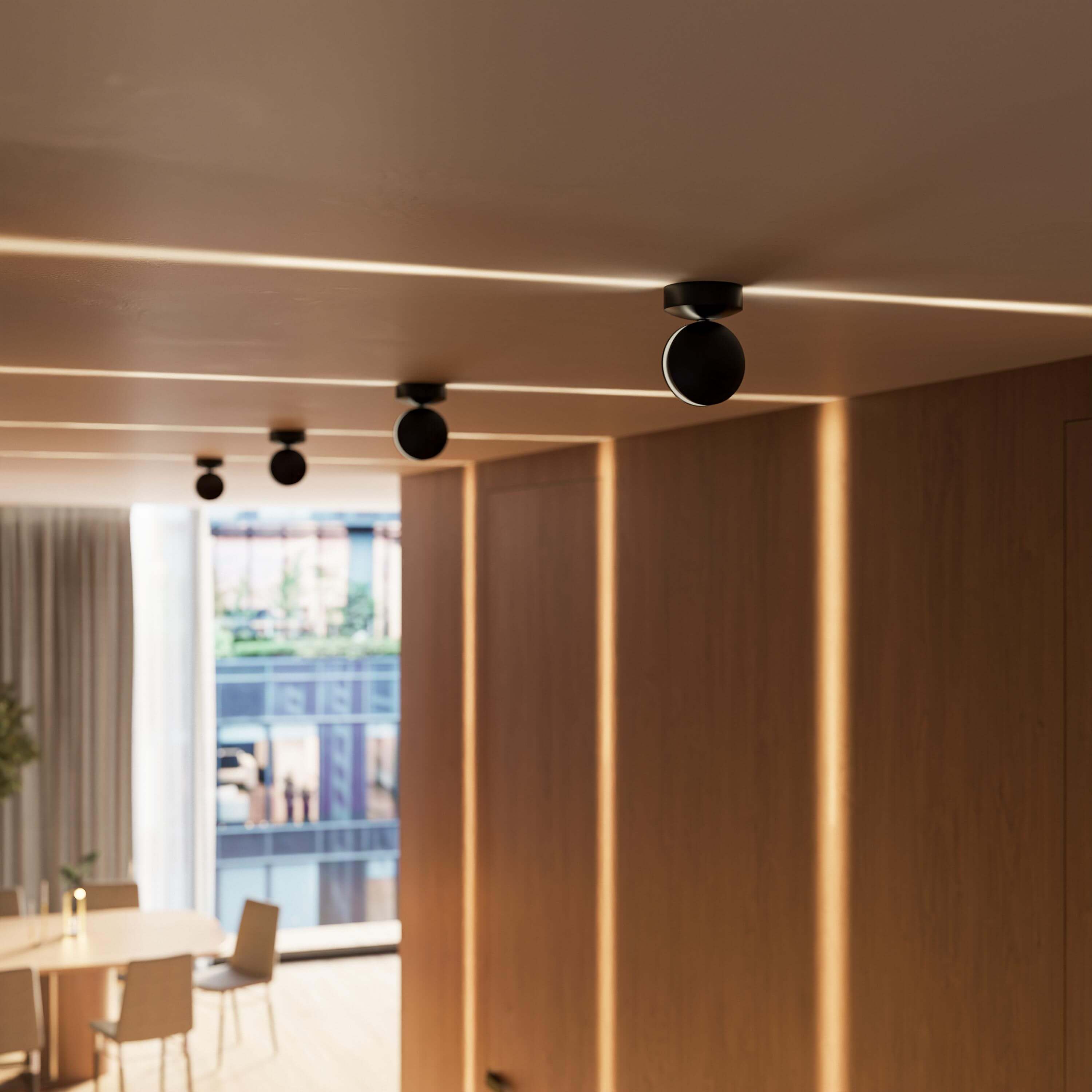Applique murale LED orientable 360° aluminium blanc chaud éclairage d'accentuation mural intérieur moderne | Koossa