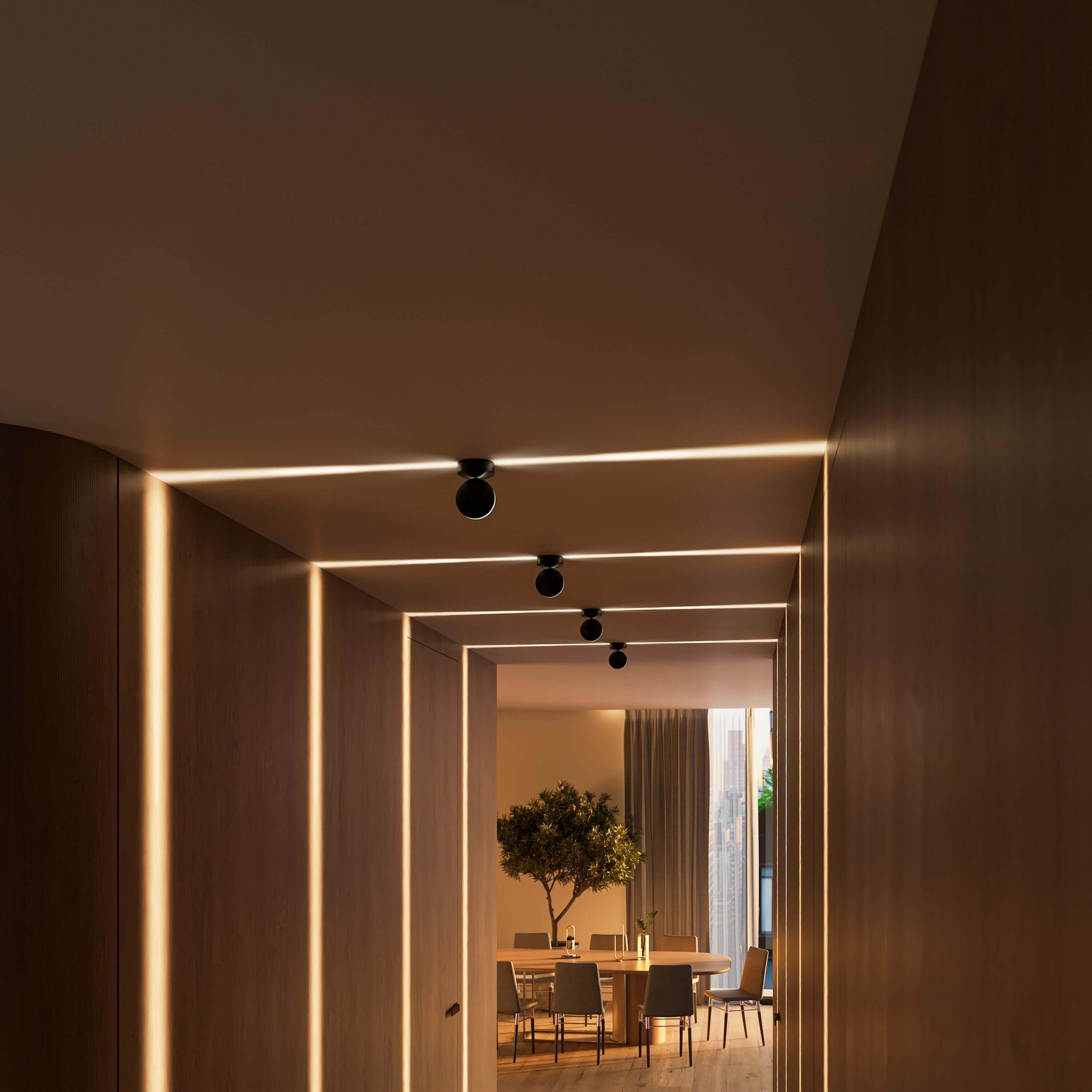 Applique murale LED orientable 360° aluminium blanc chaud éclairage d'accentuation mural intérieur moderne | Koossa
