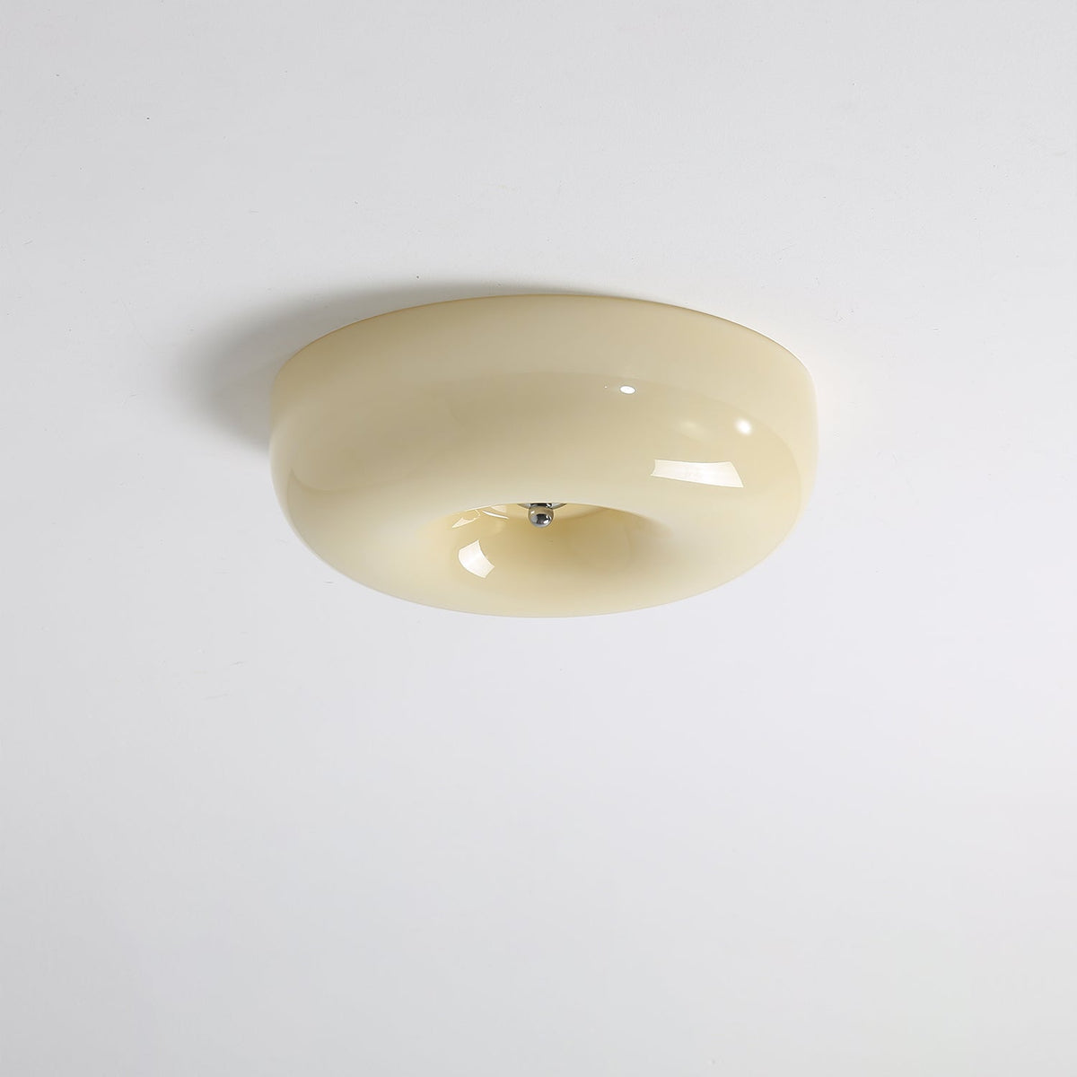 Flush Mount LED Ceiling Light with Swirled Glass Shade – Modern Low Profile Design for Bedroom, Hallway, Kitchen – Chrome Finish | Lonoma