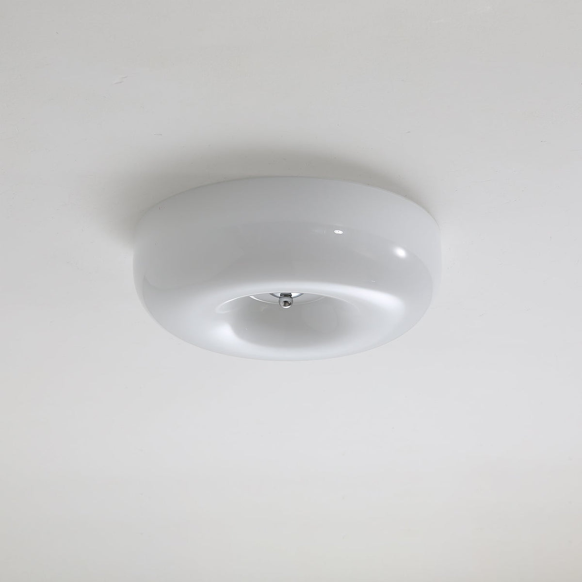 Flush Mount LED Ceiling Light with Swirled Glass Shade – Modern Low Profile Design for Bedroom, Hallway, Kitchen – Chrome Finish | Lonoma