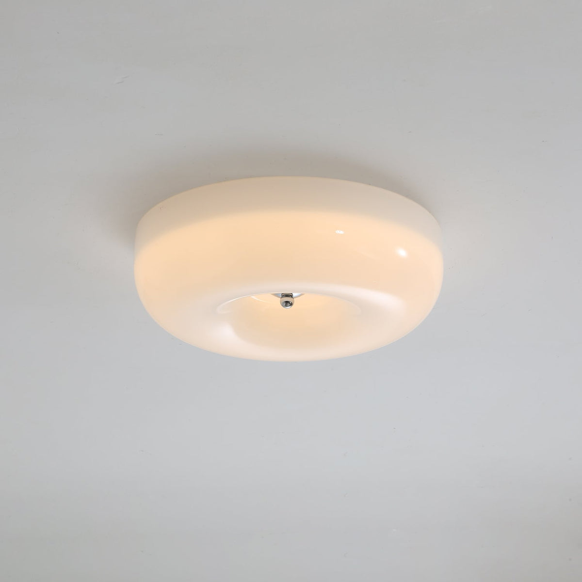 Flush Mount LED Ceiling Light with Swirled Glass Shade – Modern Low Profile Design for Bedroom, Hallway, Kitchen – Chrome Finish | Lonoma