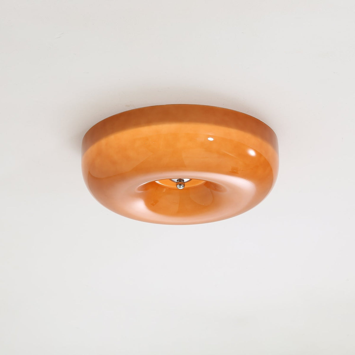 Flush Mount LED Ceiling Light with Swirled Glass Shade – Modern Low Profile Design for Bedroom, Hallway, Kitchen – Chrome Finish | Lonoma
