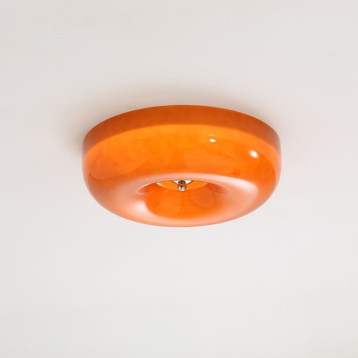Flush Mount LED Ceiling Light with Swirled Glass Shade – Modern Low Profile Design for Bedroom, Hallway, Kitchen – Chrome Finish | Lonoma