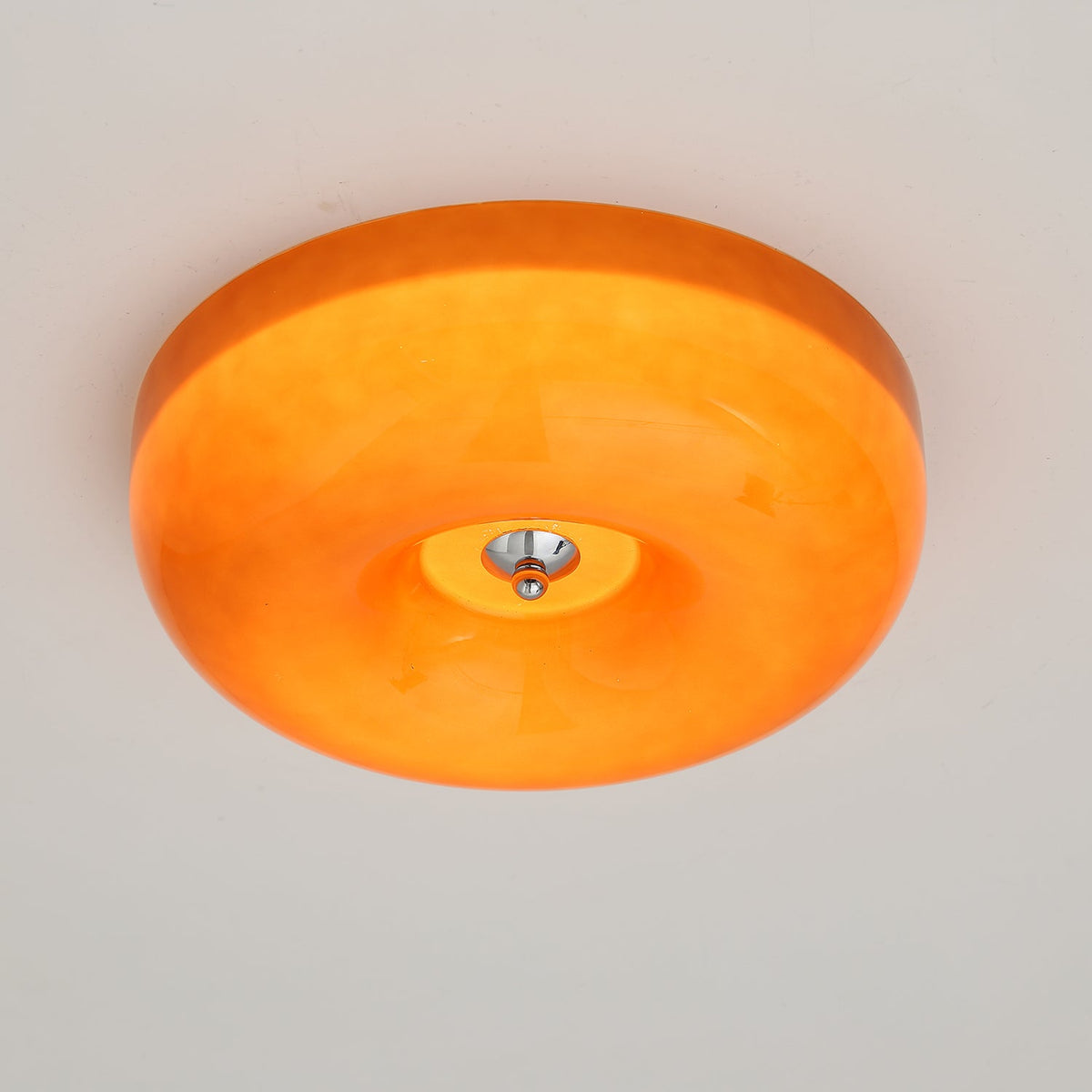 Flush Mount LED Ceiling Light with Swirled Glass Shade – Modern Low Profile Design for Bedroom, Hallway, Kitchen – Chrome Finish | Lonoma